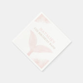 ピンクマーメイドガールバースデーパーティー スタンダードカクテルナプキン (角)