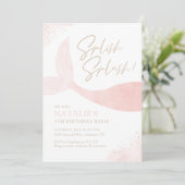 ピンクマーメイドガールバースデーパーティー 招待状 (スタンド正面)