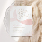 ピンクマーメイドガールバースデーパーティー 招待状