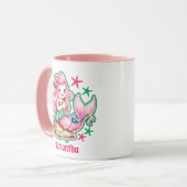 ピンクマーメイドクリスマスキッズホットチョコレート マグカップ (正面左)