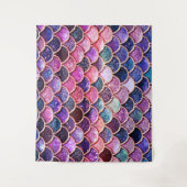 ピンクマーメイドグリッターはかりで測 – マーメイドフィッシュはかりで測 タペストリー (正面)