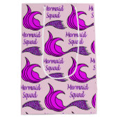 ピンクマーメイドスクワッド抱き枕 ミディアムペーパーバッグ (裏面)