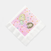 ピンクマーメイドスプリンクル誕生日紙ナプキンス 縁ありランチョンナプキン (角)