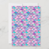 ピンクマーメイドテールガール誕生日 招待状 (裏面)