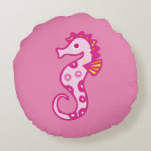 ピンクマーメイドパーソナライズされた枕 ラウンドクッション (裏面)