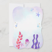 ピンクマーメイドパーティー誕生日招待状 (裏面)