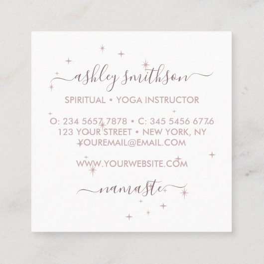 ピンクマーメイドムーンスピリチュアルタロット スクエア名刺 (裏面)