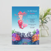 ピンクマーメイド招待状 招待状 (スタンド正面)