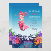 ピンクマーメイド招待状 招待状 (正面/裏面)