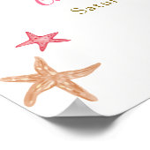 ピンクマーメイド海ヒトデ赤ちゃんシャワーへようこそ ポスター (角)