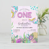 ピンクマーメイド1歳の誕生日 招待状 (スタンド正面)