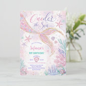 ピンクマーメイド1stバースデーオンダーザシーパーティー 招待状 (スタンド正面)