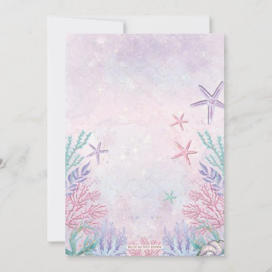 ピンクマーメイド1stバースデーオンダーザシーパーティー 招待状 (裏面)