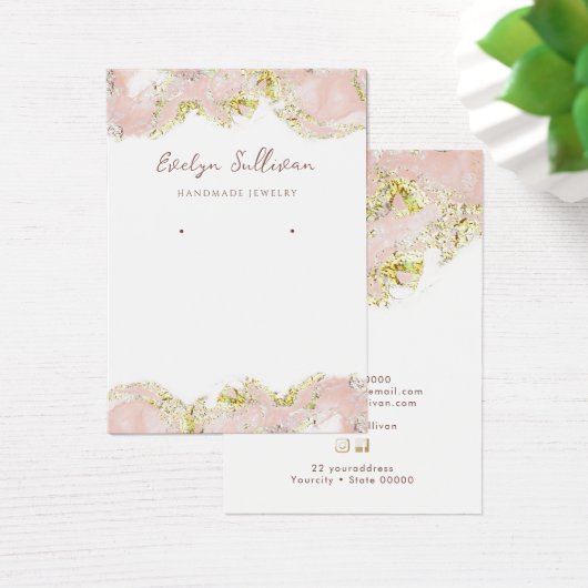 ピンクマーリングデザインジュエリーディスプレイカード (デスク)