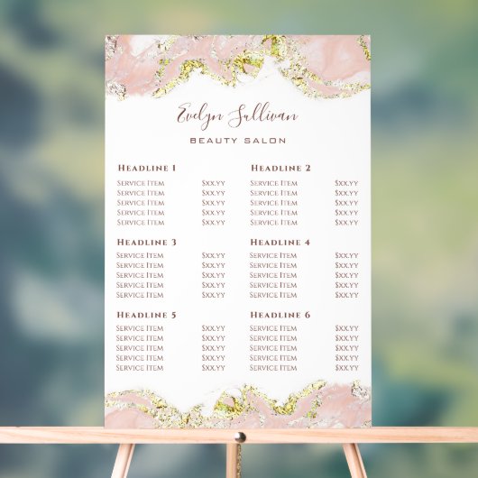 ピンクマーリングデザイン価格表 アクリルサイン (ニュートラル)