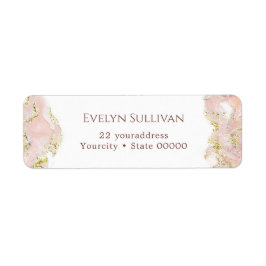 ピンクマーリングデザイン差出人住所ラベル ラベル