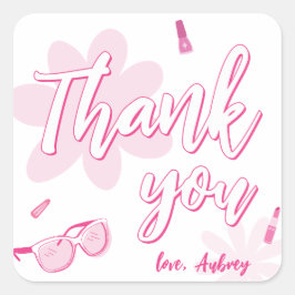 ピンクマ来リブオンベスティーズ誕生日ありがとう スクエアシール