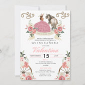 ピンクマ素朴リアチ女性のカーボーイウエスタンキンセアニラ 招待状 (正面)