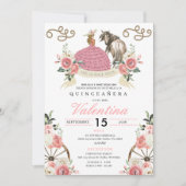 ピンクマ素朴リアチ女性のカーボーイウエスタンキンセアニラ 招待状 (正面)