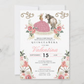 ピンクマ素朴リアチ女性のカーボーイウエスタンキンセアニラ 招待状 (正面)