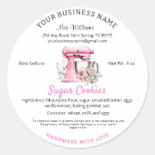 ピンクミキサーコテージ食品法ベーカリー成分 ラウンドシール (正面)