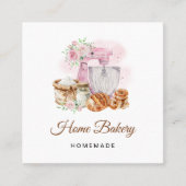 ピンクミキサーソース生地パンベーカリー スクエア名刺 (正面)