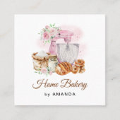 ピンクミキサーソース生地LOAFありがとう スクエア名刺 (正面)