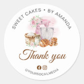 ピンクミキサーソース生地LOAFありがとう ラウンドシール (正面)