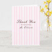 ピンクミストの感謝を込めた先生へのカード カード (黄色い花)