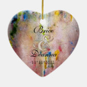 ピンクミストシャンパン結婚式の引き出物オーナメント セラミックオーナメント (裏面)