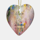 ピンクミストシャンパン結婚式の引き出物オーナメント セラミックオーナメント (左)