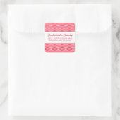 ピンクミッドセンチュリーモダンホリデーアドレス スクエアシール (バッグ)