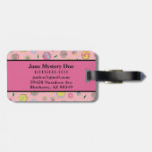 ピンクミッドセンチュリーレトロハニービー ラゲッジタグ (裏面横)