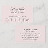 ピンクミニエレガントマリストロイヤリティカード手書き 名刺 (正面/裏面)