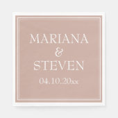 ピンクミニマモダンリス結婚ト スタンダードランチョンナプキン (正面)