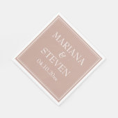 ピンクミニマモダンリス結婚ト スタンダードランチョンナプキン (角)