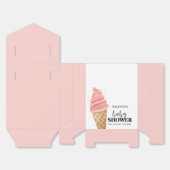 ピンクミニマリストアイスクリームスクープ赤ちゃんシャワー フェイバーボックス (見開き)