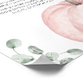 ピンクミニマリストカボチャ深夜おむつ ポスター (角)