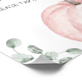 ピンクミニマリストカボチャ赤ちゃんシャワーの好意 ポスター (角)