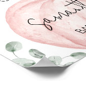 ピンクミニマリストカボチャ赤ちゃんシャワーへようこそ ポスター (角)