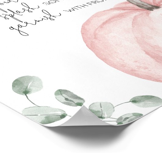 ピンクミニマリストカボチャ赤ちゃんシャワーマママオサバー ポスター (角)