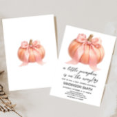 ピンクミニマリストカボチャ赤ちゃんシャワー 招待状