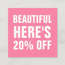 ピンクミニマリストトレンディーモダン 割引カード