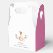 ピンクミニマリストバニーワイルドフラワーベビーシャワー フェイバーボックス (オープン)