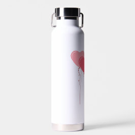 ピンクミニマリストバレンタインデー文字 ウォーターボトル