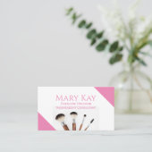 ピンクミニマリストメイクアップ 名刺 (スタンド正面)