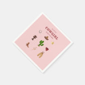 ピンクミニマリストロデオ女性のカーボーイベビーシャワー スタンダードカクテルナプキン (角)