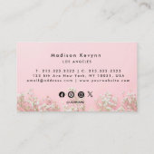 ピンクミニマリストワイルドフラワーボホ 名刺 (裏面)