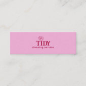 ピンクミニマリスト清掃サービスカスタム スキニー名刺 (正面)