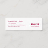 ピンクミニマリスト清掃サービスカスタム スキニー名刺 (裏面)